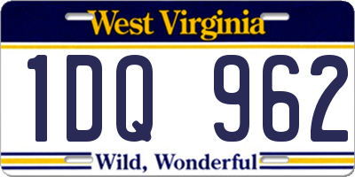 WV license plate 1DQ962