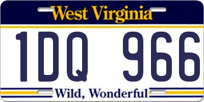 WV license plate 1DQ966