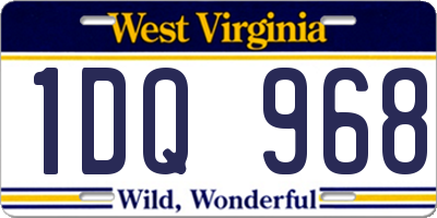 WV license plate 1DQ968