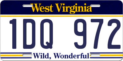 WV license plate 1DQ972