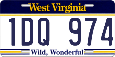 WV license plate 1DQ974