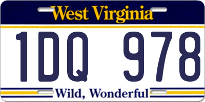 WV license plate 1DQ978