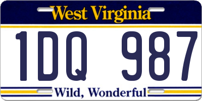 WV license plate 1DQ987