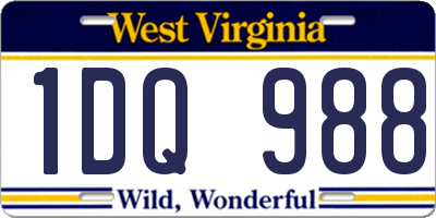 WV license plate 1DQ988