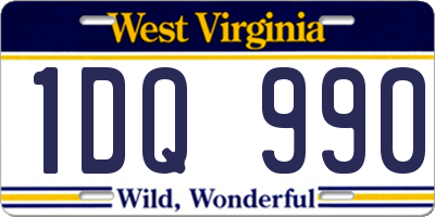 WV license plate 1DQ990
