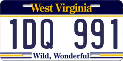 WV license plate 1DQ991