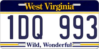 WV license plate 1DQ993