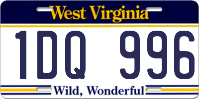 WV license plate 1DQ996