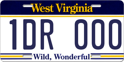 WV license plate 1DR000