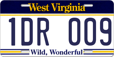 WV license plate 1DR009