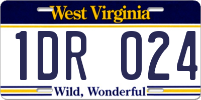 WV license plate 1DR024