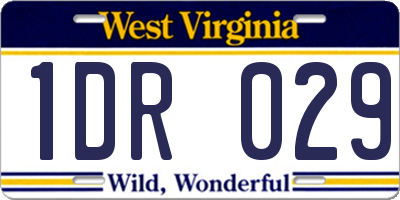 WV license plate 1DR029