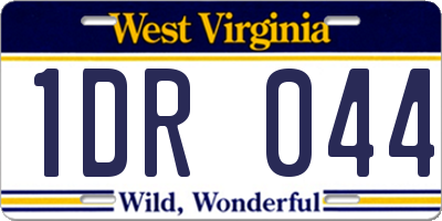 WV license plate 1DR044