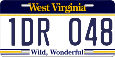 WV license plate 1DR048