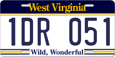 WV license plate 1DR051