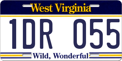 WV license plate 1DR055