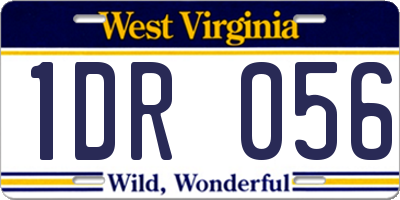 WV license plate 1DR056