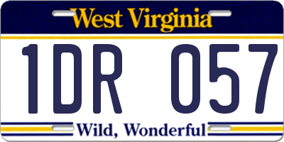 WV license plate 1DR057