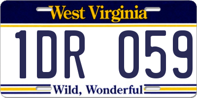 WV license plate 1DR059