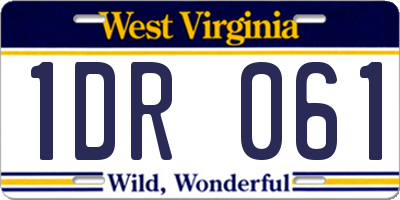 WV license plate 1DR061