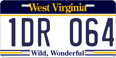 WV license plate 1DR064