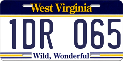 WV license plate 1DR065