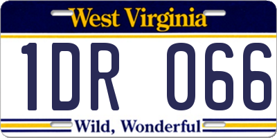 WV license plate 1DR066