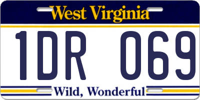 WV license plate 1DR069