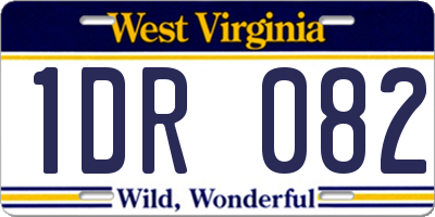 WV license plate 1DR082