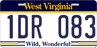 WV license plate 1DR083