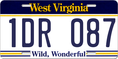 WV license plate 1DR087