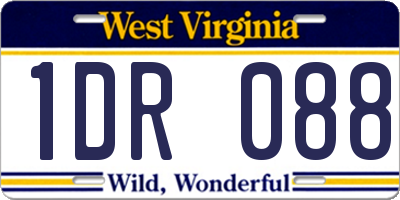 WV license plate 1DR088