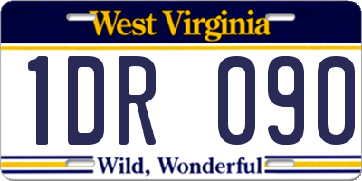 WV license plate 1DR090