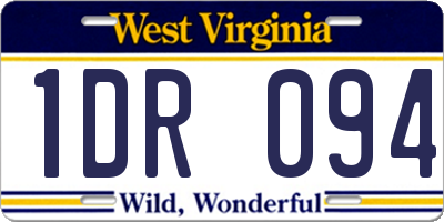 WV license plate 1DR094