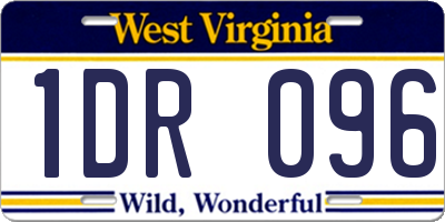 WV license plate 1DR096