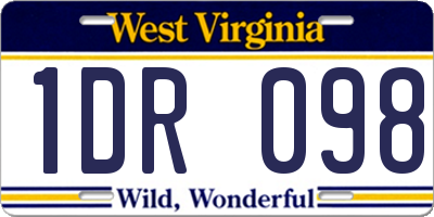 WV license plate 1DR098
