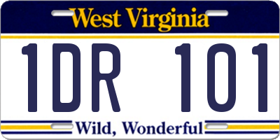 WV license plate 1DR101