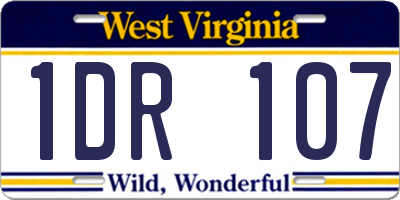 WV license plate 1DR107