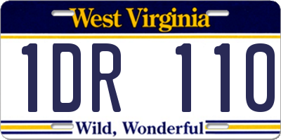 WV license plate 1DR110