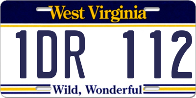 WV license plate 1DR112
