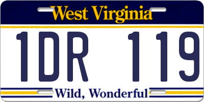 WV license plate 1DR119
