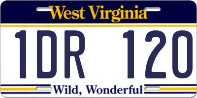 WV license plate 1DR120
