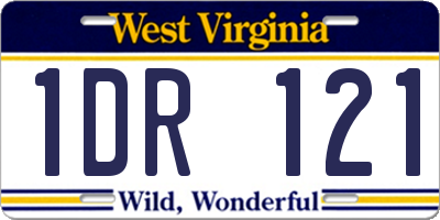 WV license plate 1DR121