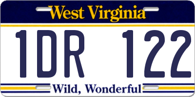 WV license plate 1DR122