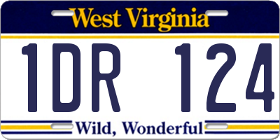 WV license plate 1DR124