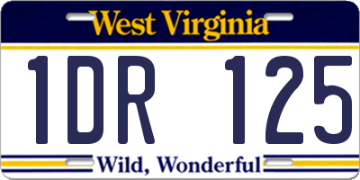 WV license plate 1DR125