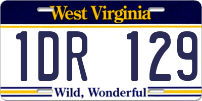 WV license plate 1DR129