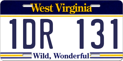 WV license plate 1DR131