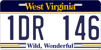 WV license plate 1DR146