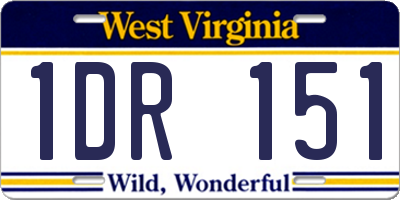 WV license plate 1DR151
